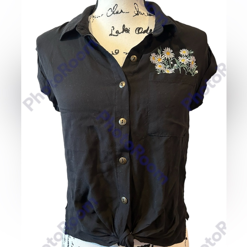 Self Esteem Black Casual Button Up Shirt